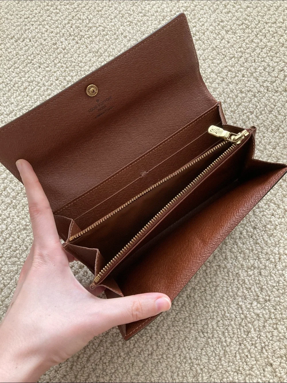 Louis Vuitton Monogram Leather Large Continental Wallet Brown EUC *No Snap - Picture 9 of 16